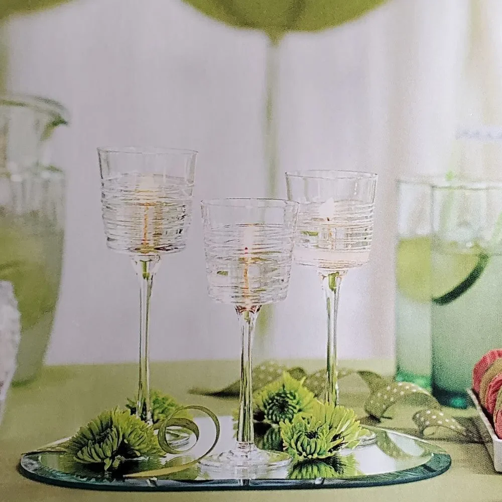 🔸️🔸️NIB PartyLite Clear Lines Votive Holder Trio - Picture 2 of 15